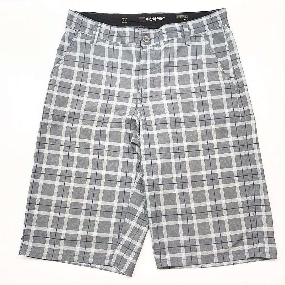Tony Hawk gray plaid hybrid shorts